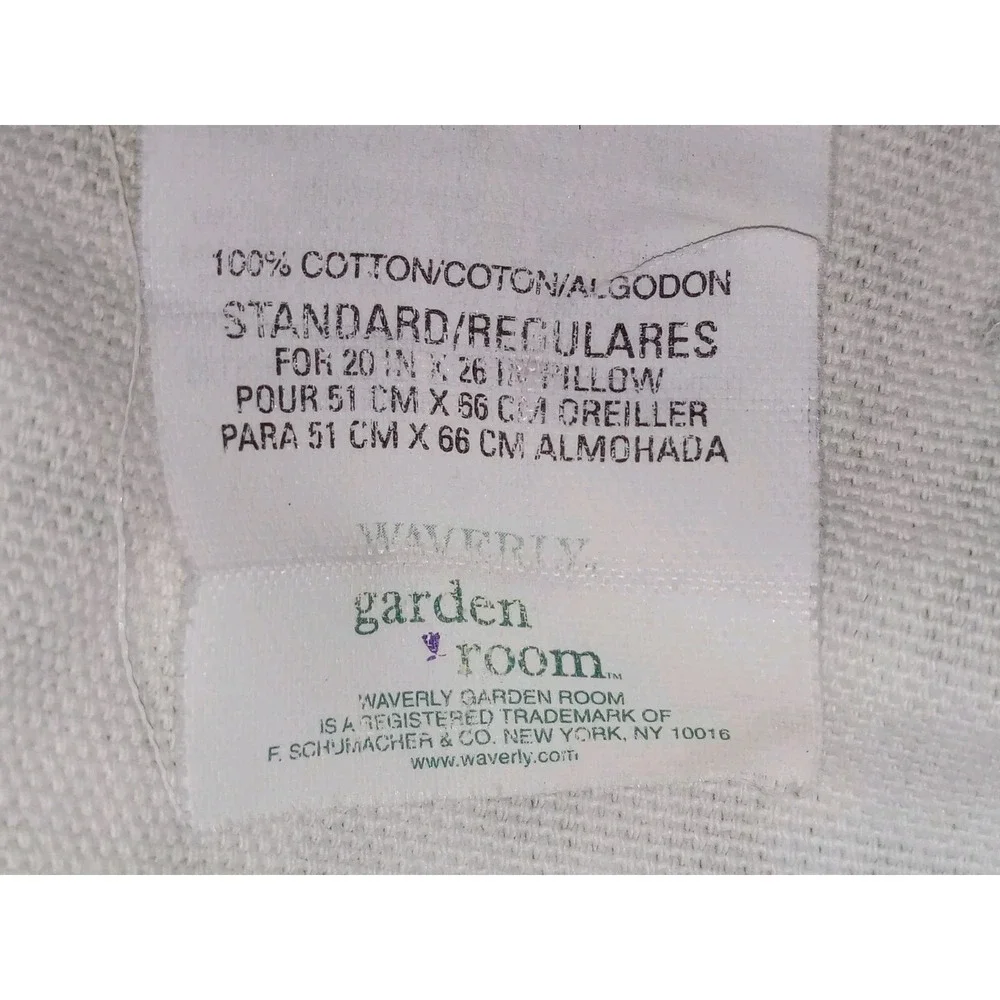 Waverly Pillow Sham STANDARD Green Gingham Checks Reversible Bric A Brac SINGLE